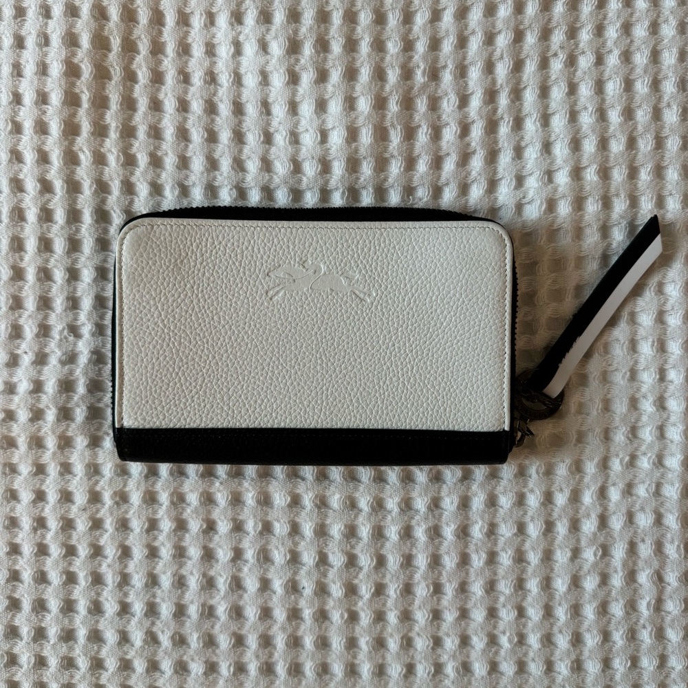 Longchamp Black and White Wallet
